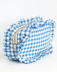 Gingham Ruffle Zipper Pouch