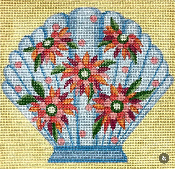 Floral Scallop on Yellow - The Flying Needles