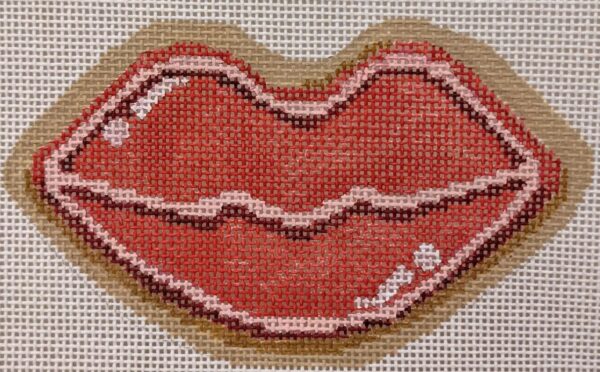 Lips Cookie with stitch guide - The Flying Needles