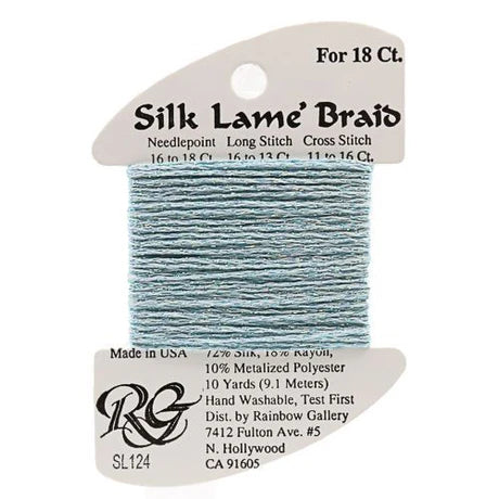 Silk Lame Braid SL124 Blue Glow - The Flying Needles