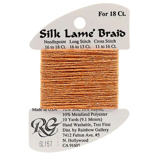 Silk Lame Braid SL157 Tangelo - The Flying Needles