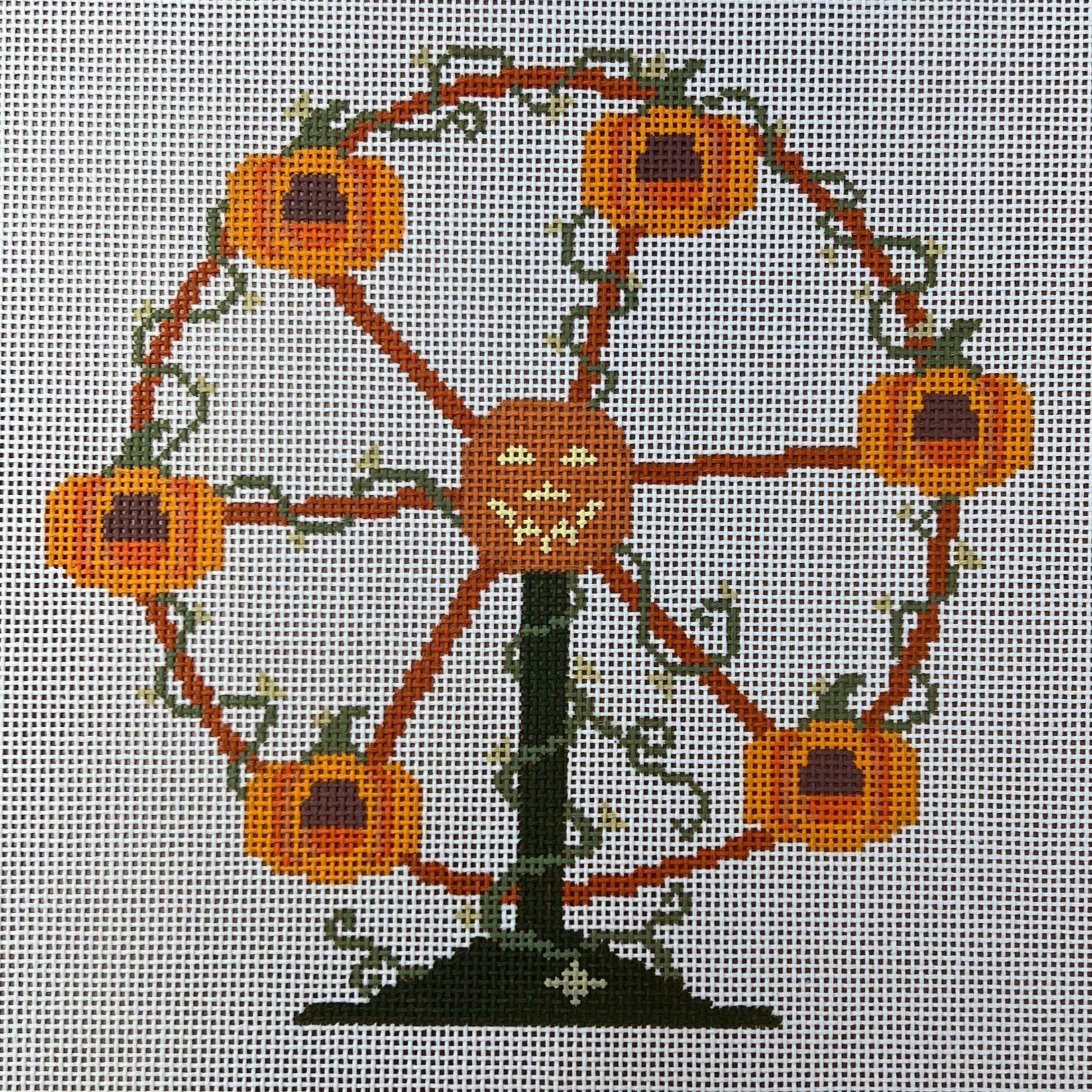 Pumpkin Ferris Wheel-18 mesh Canvas - The Flying Needles