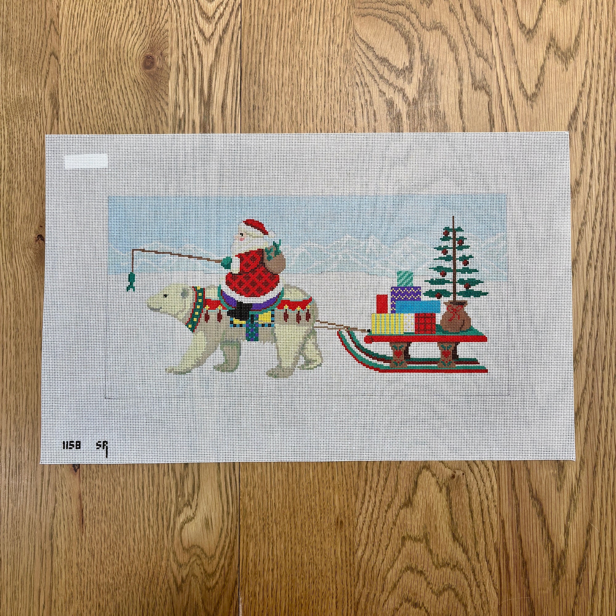 Santa Riding Polar Bear with Sled  - 18 mesh