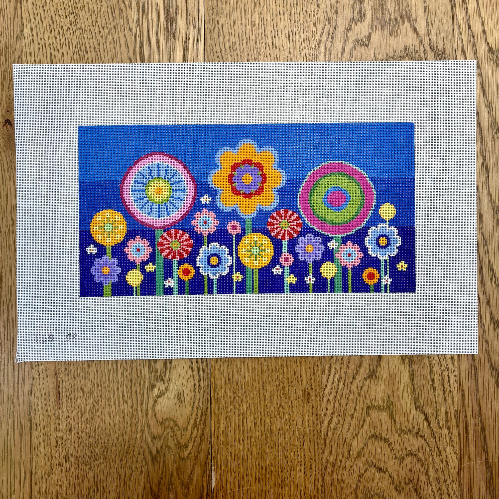Flowers At Night  12" x 6" - 18 mesh