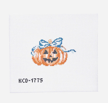Pumpkin with Blue Bow - The Flying Needles