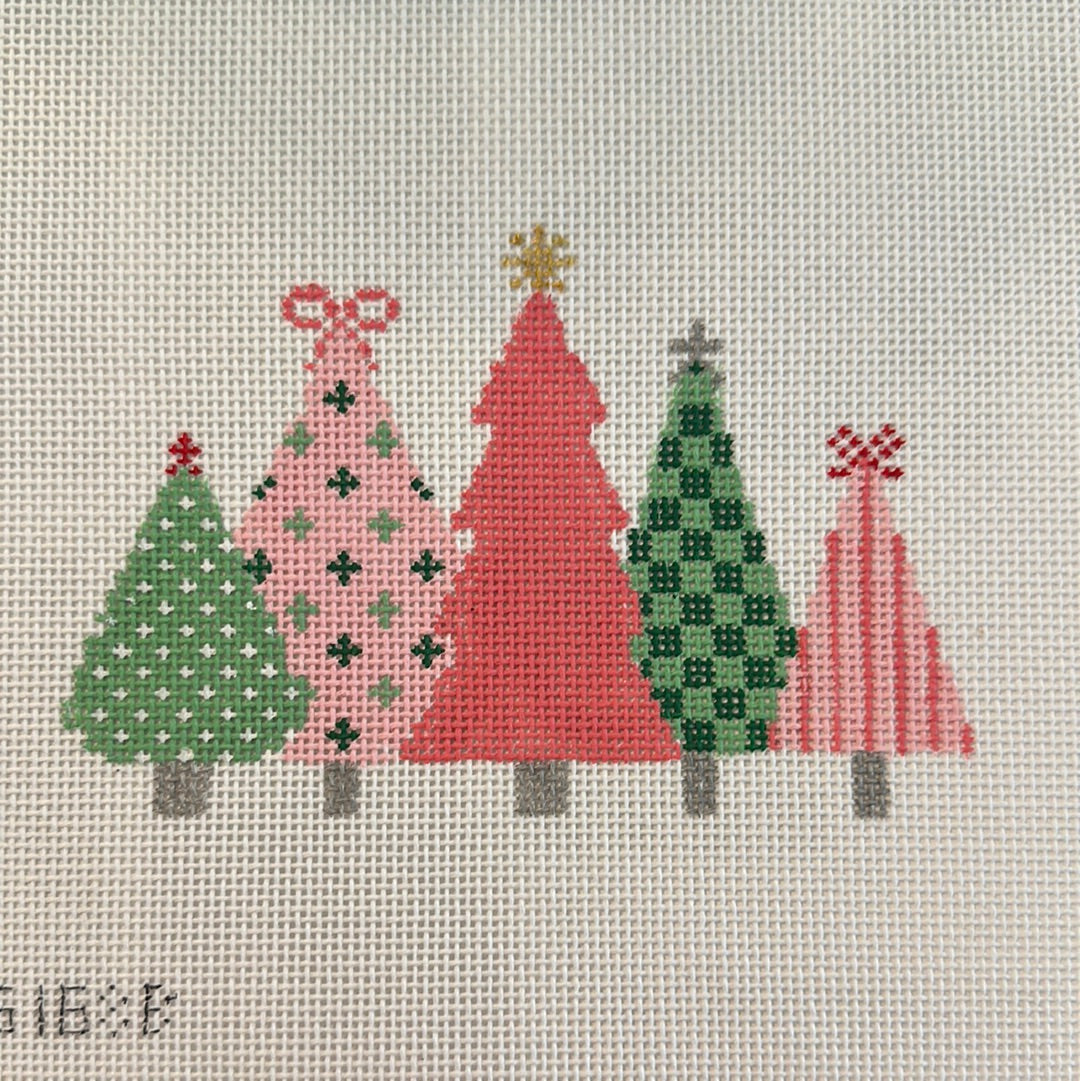 Pink Line of Trees w/ Stitch Guide - The Flying Needles