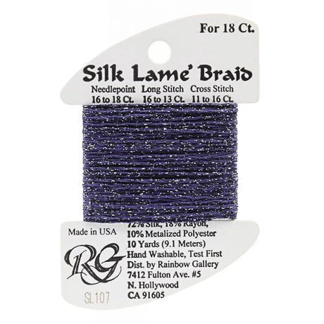Silk Lame Braid SL107 Deep Cobalt - The Flying Needles