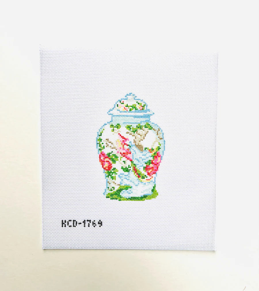 Lidded Jar with Bird Canvas - The Flying Needles