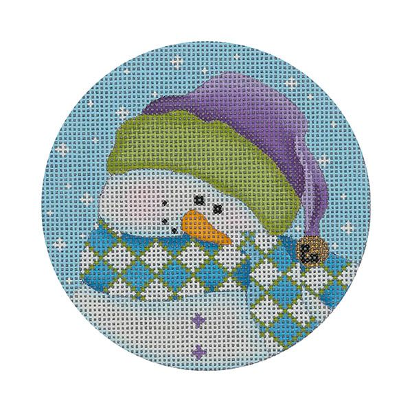 Shy Snowman, green/purple