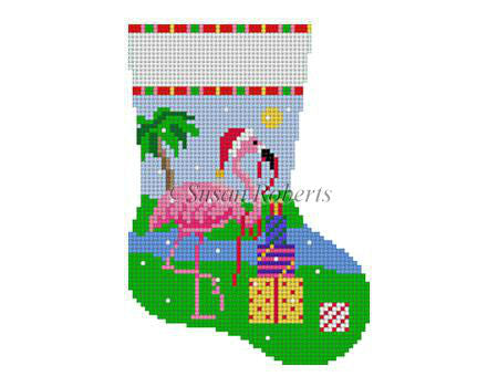 Flamingo with Presents Mini Stocking - The Flying Needles