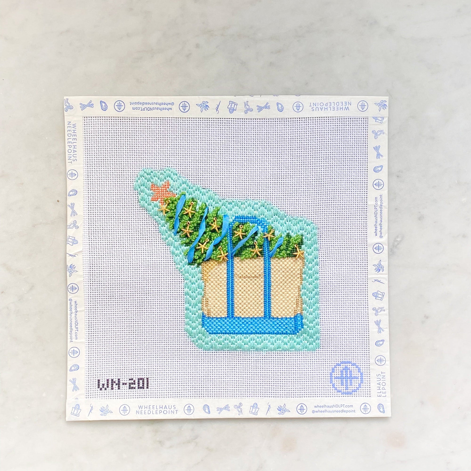 Starfish Christmas Tree Tote - Day 1 Blue - The Flying Needles