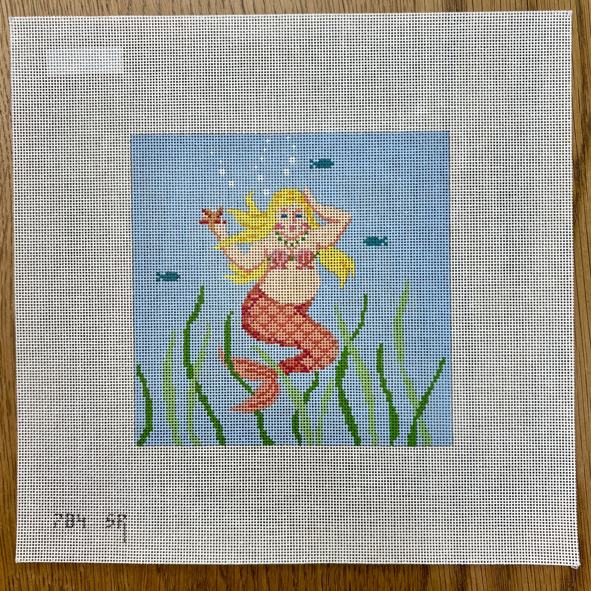 Chubby Mermaid, 6" Square - 18 mesh