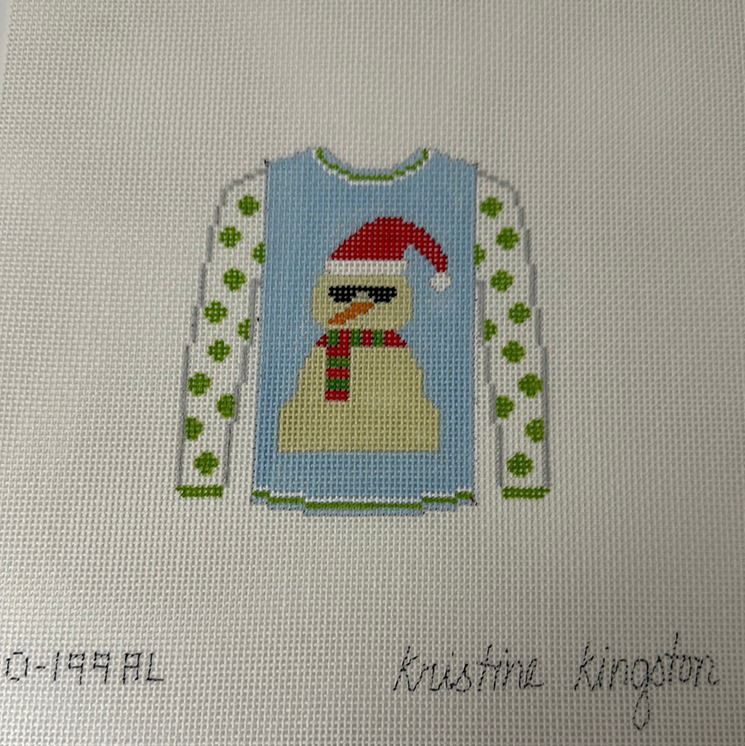 Sandman on Blue and Polka Dot Sweater - The Flying Needles