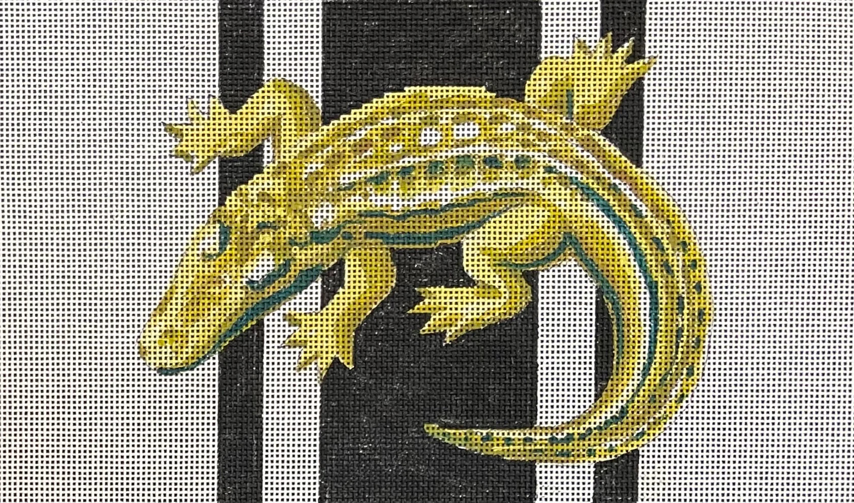 Alligator on Black and White - The Flying Needles