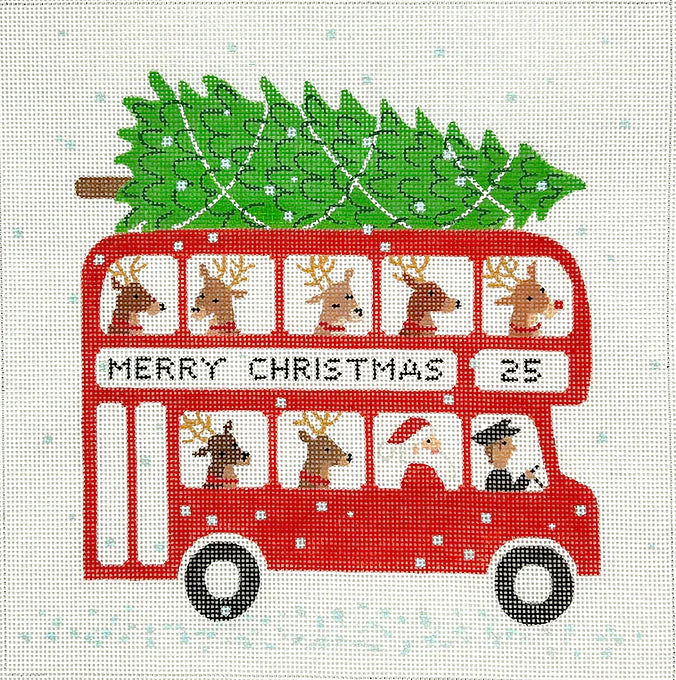Bus with Reindeer and Santa - The Flying Needles
