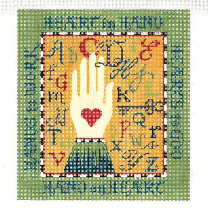Heart in Hand canvas - The Flying Needles