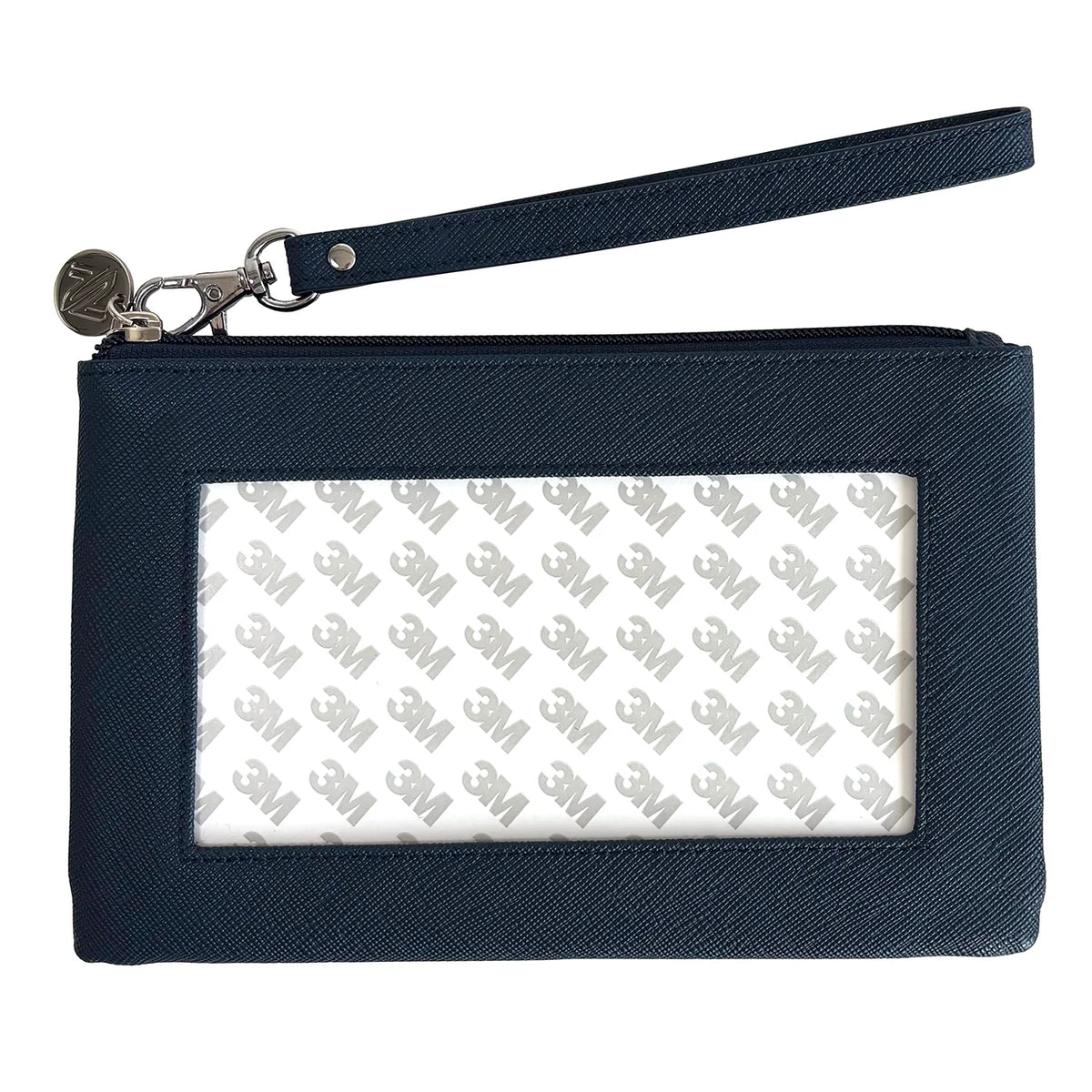 Navy Leather Self Finishing Wristlet