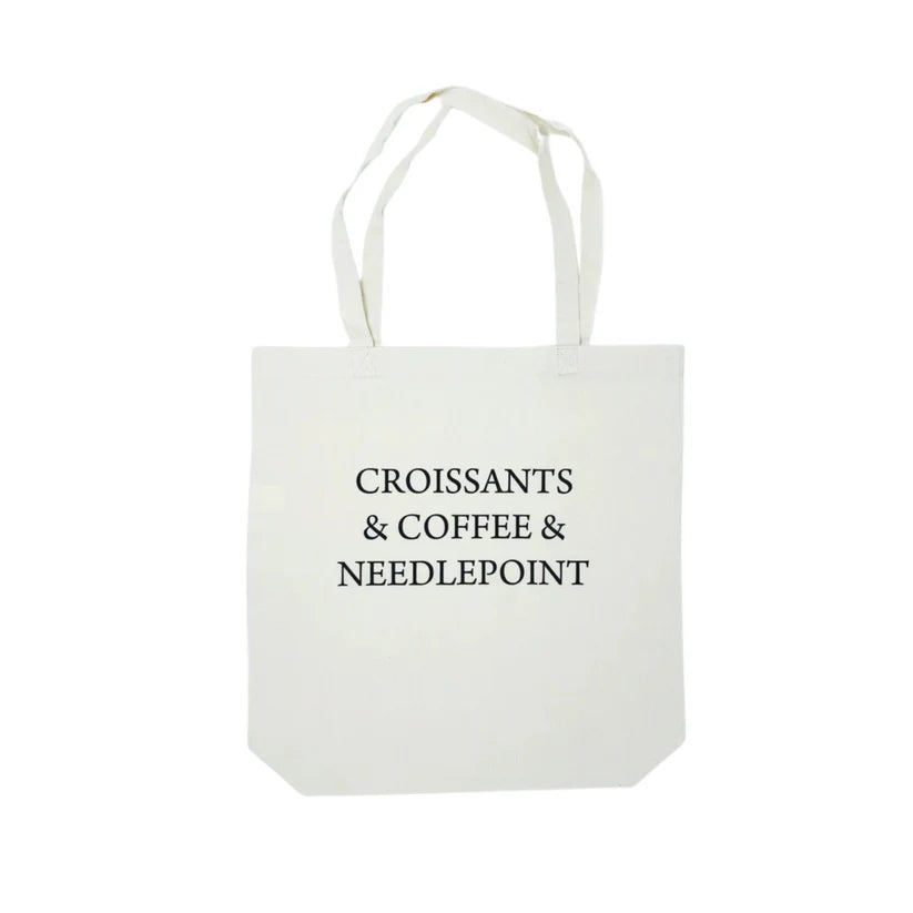 Croissants & Coffee & Needlepoint Tote - The Flying Needles