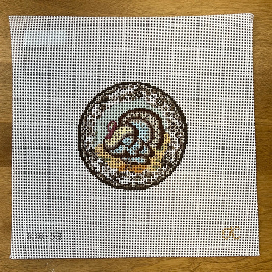 Transferware Turkey Plate - The Flying Needles