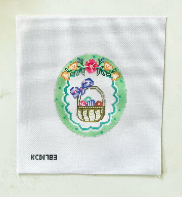 Polka Dot Easter Vignette Basket Oval - The Flying Needles