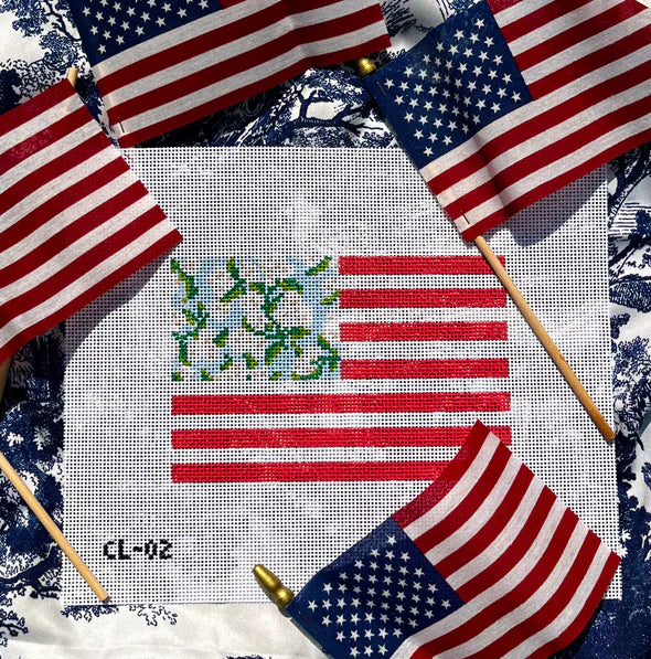 Floral Ameican Flag Canvas - The Flying Needles