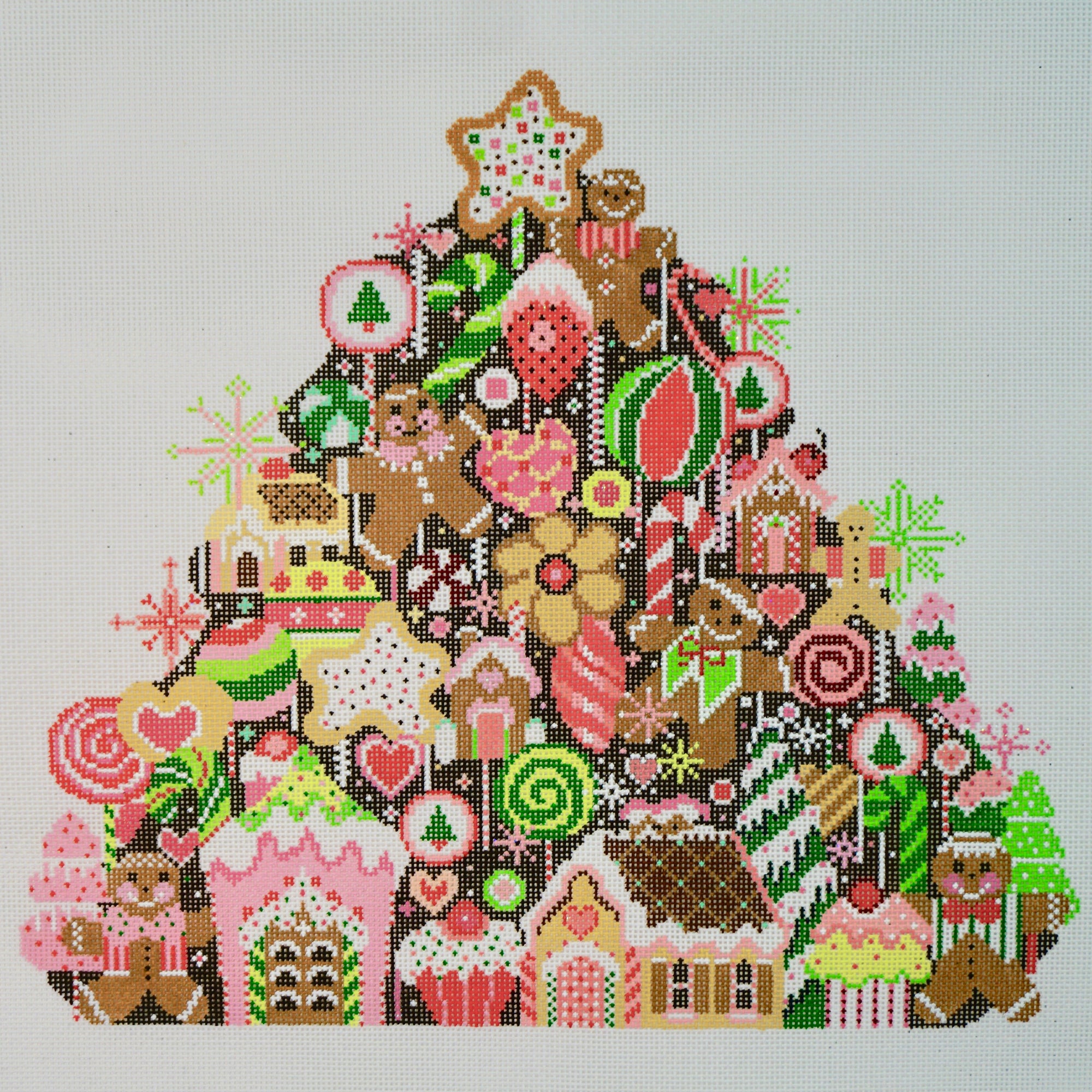 Gingerbread Tree Stitch Guide - The Flying Needles