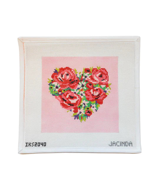 Large Flower Heart Canvas - The Flying Needles