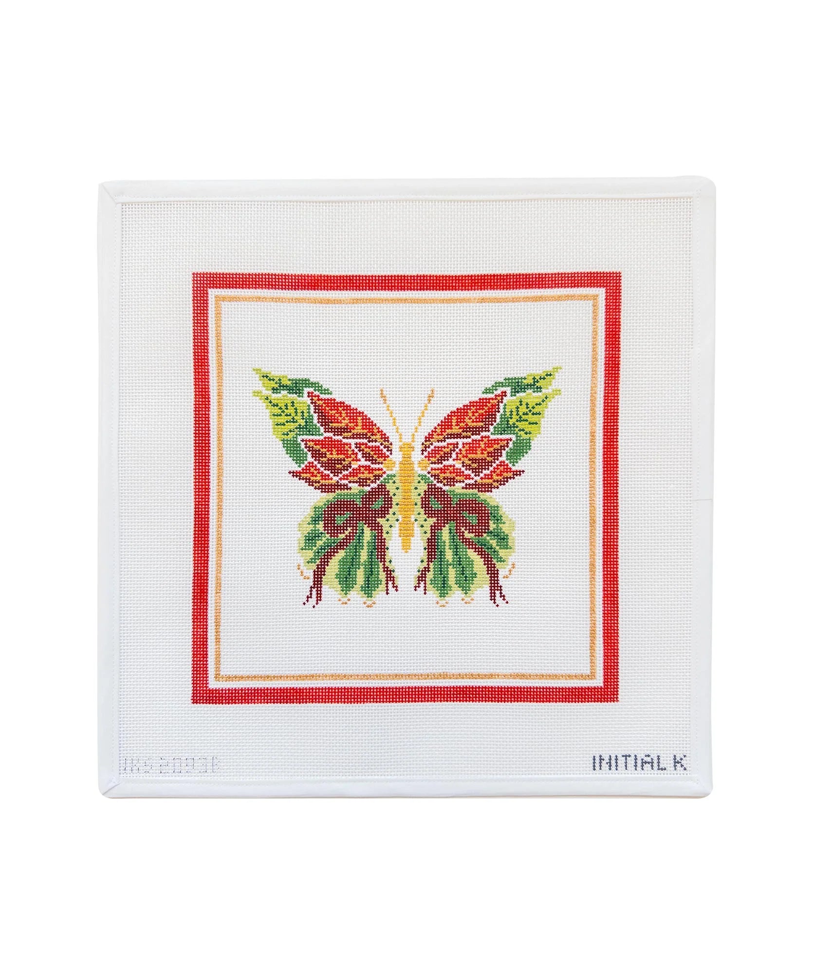 Poinsettia Butterfly Large Canvas - The Flying Needles