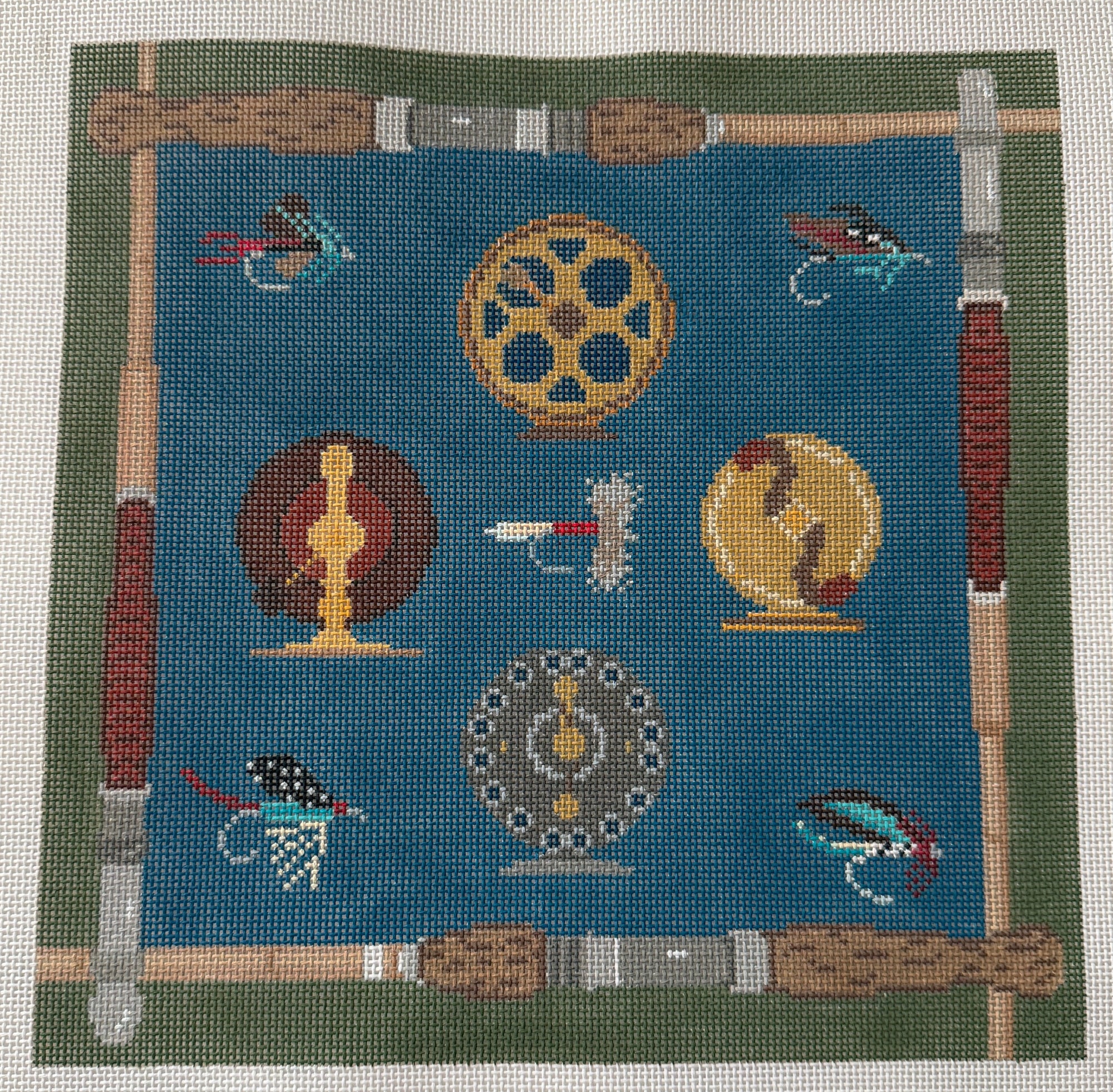 Vintage Fishing Pillow - The Flying Needles