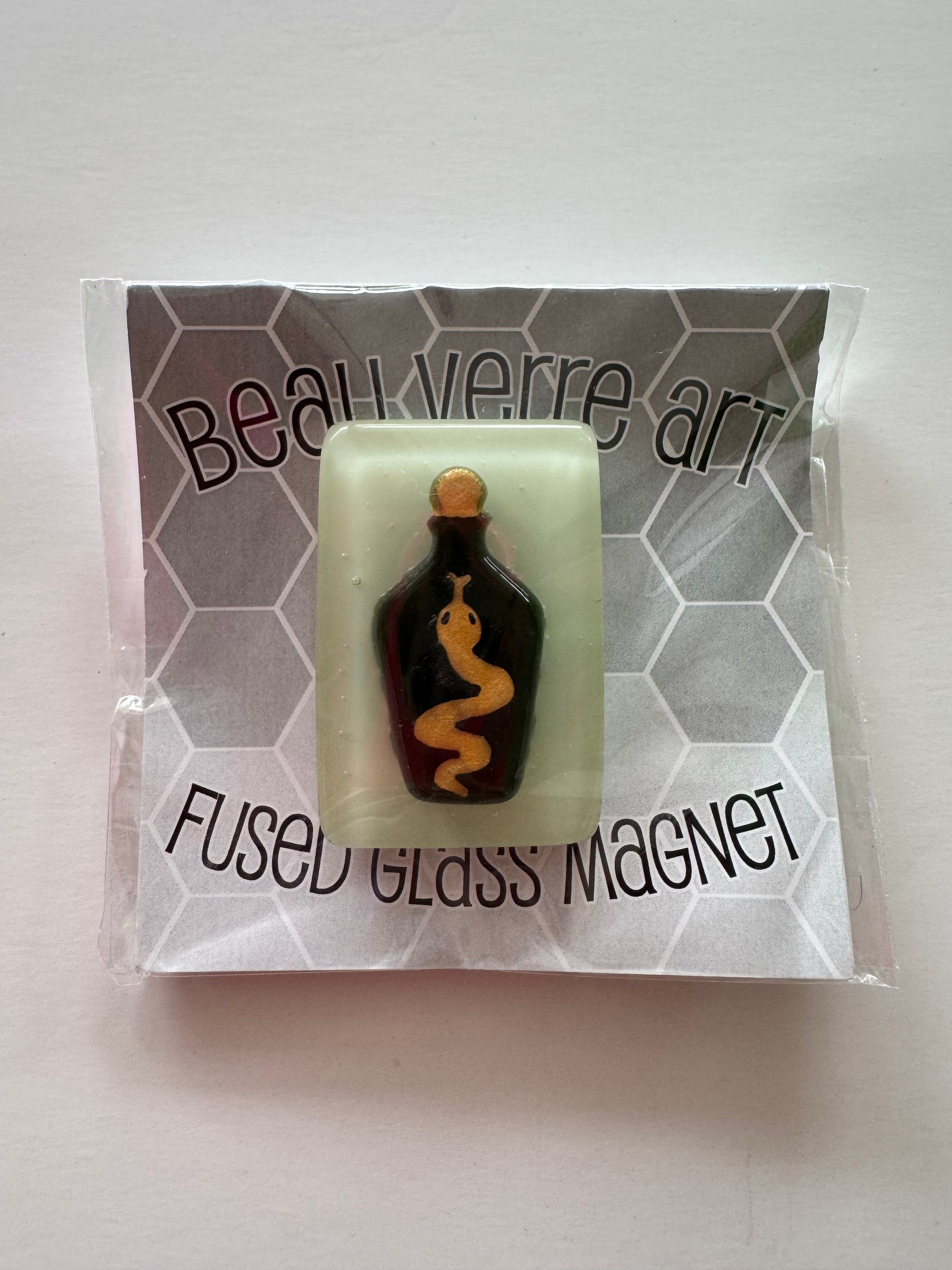 Poison Bottle Fused Glass Needle Minder - The Flying Needles