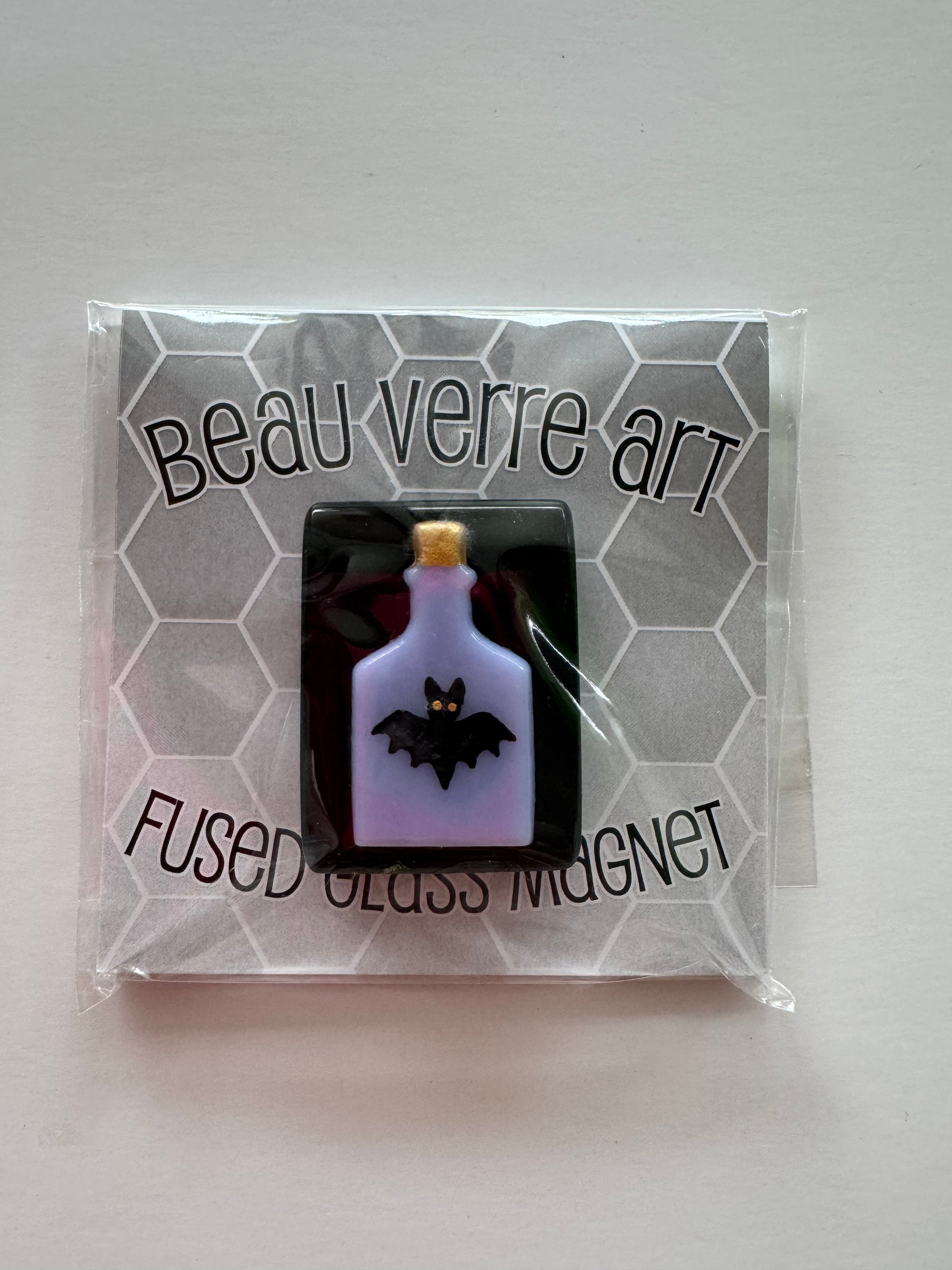 Poison Bottle Fused Glass Needle Minder - The Flying Needles