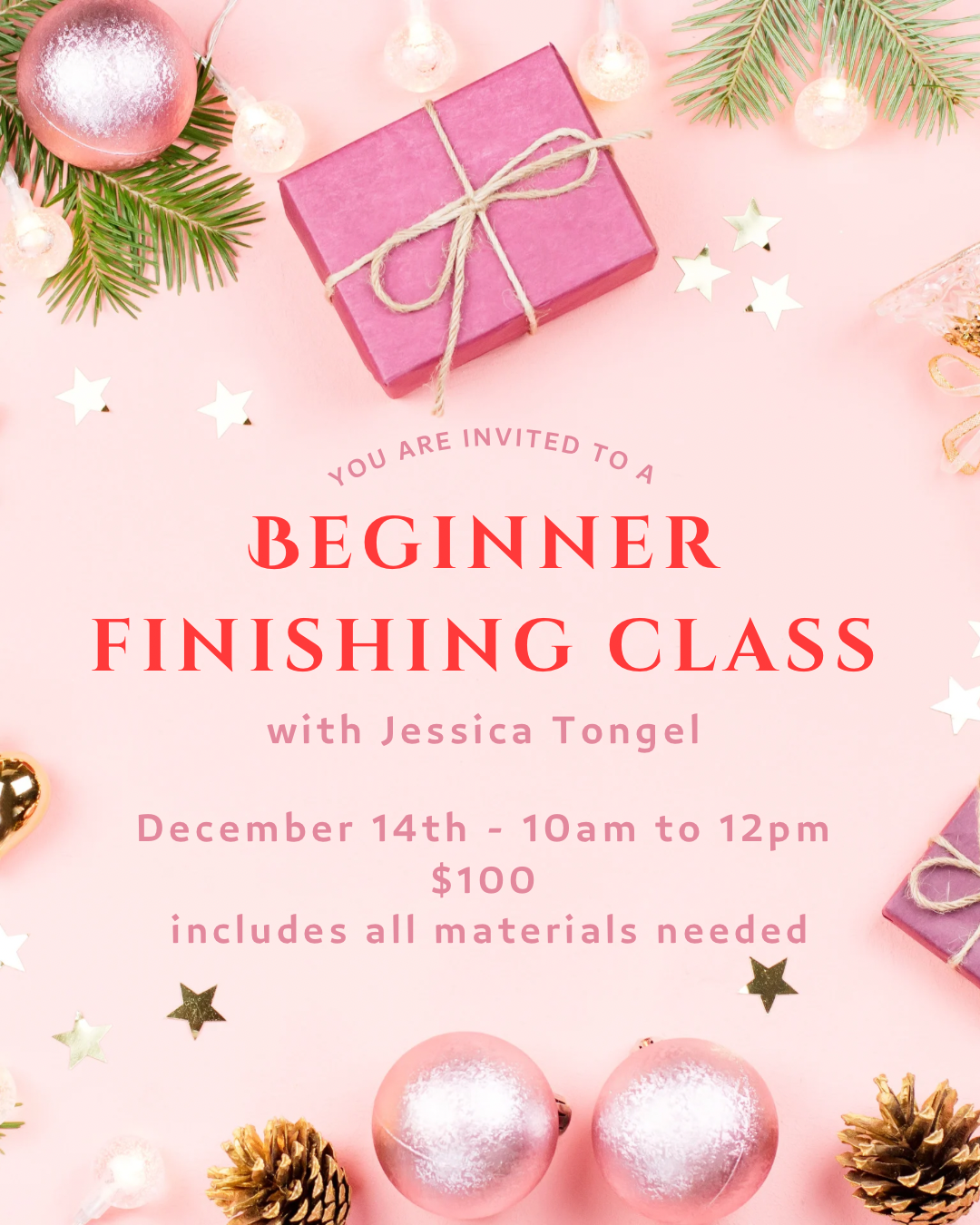 Beginner Finishing Class with Jessica Tongel - The Flying Needles