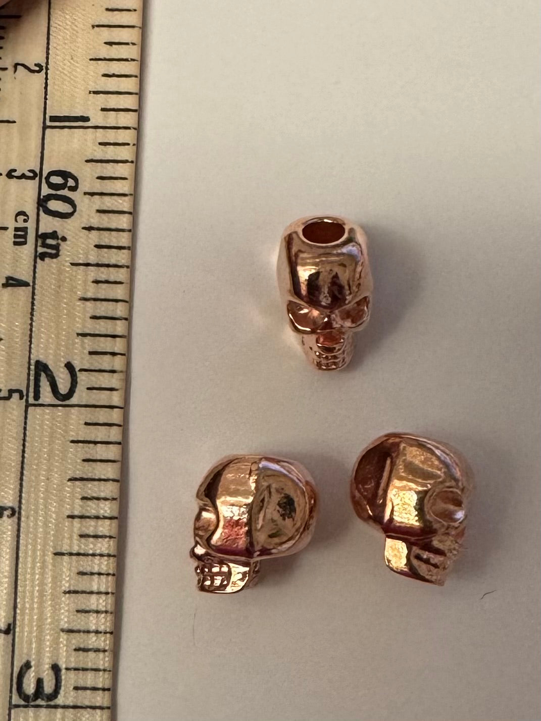 Rose Goldtone Skull Embellishments - The Flying Needles