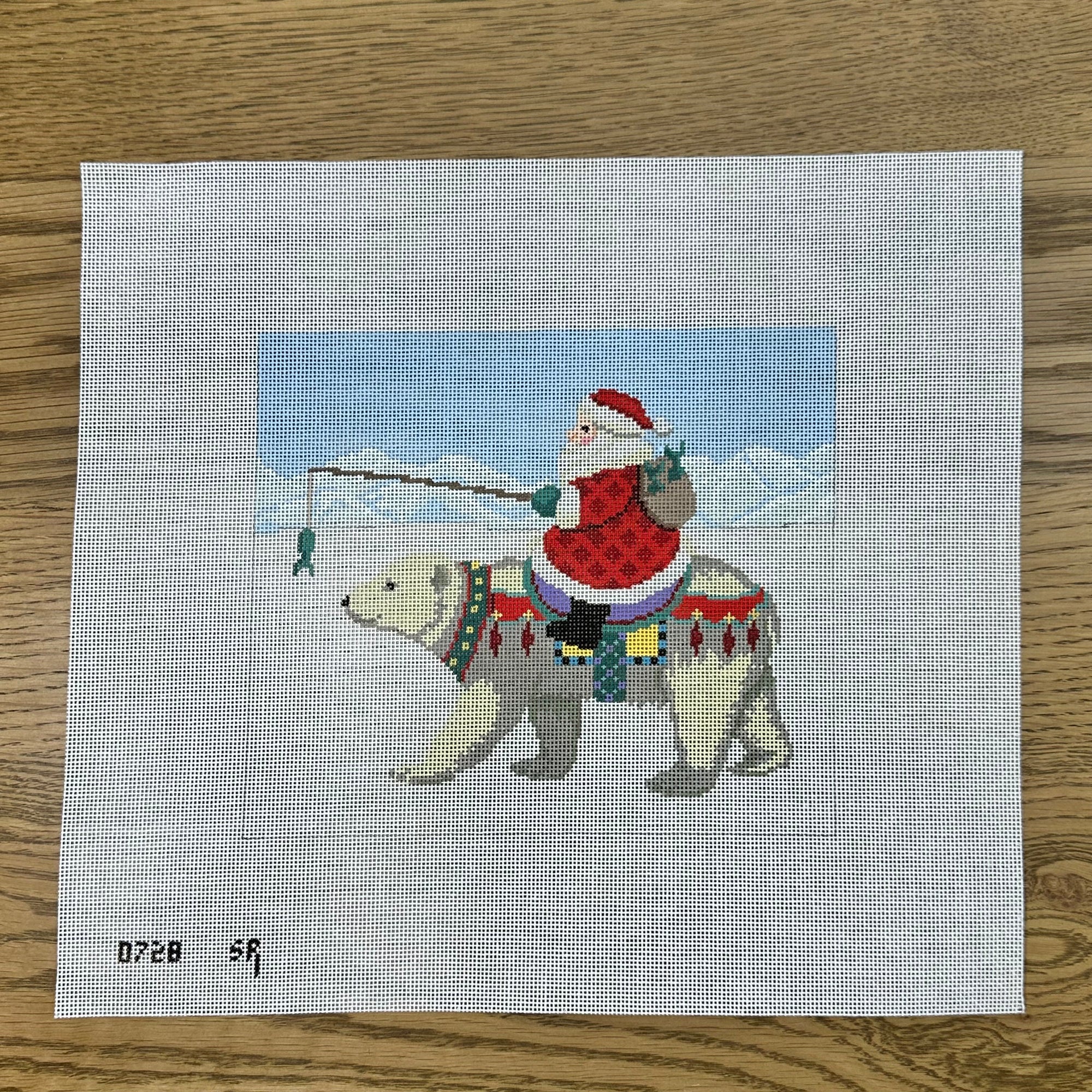Santa Riding Polar Bear - 18 mesh