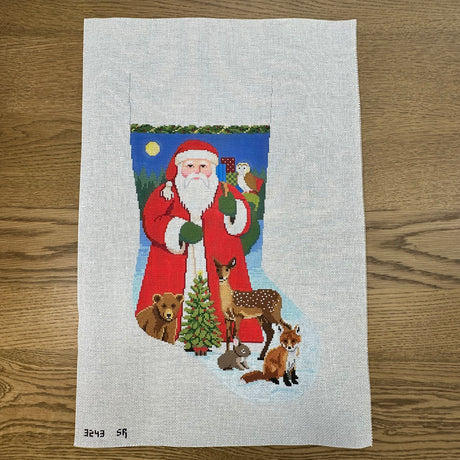 Santa with Baby Forest Animals Stocking