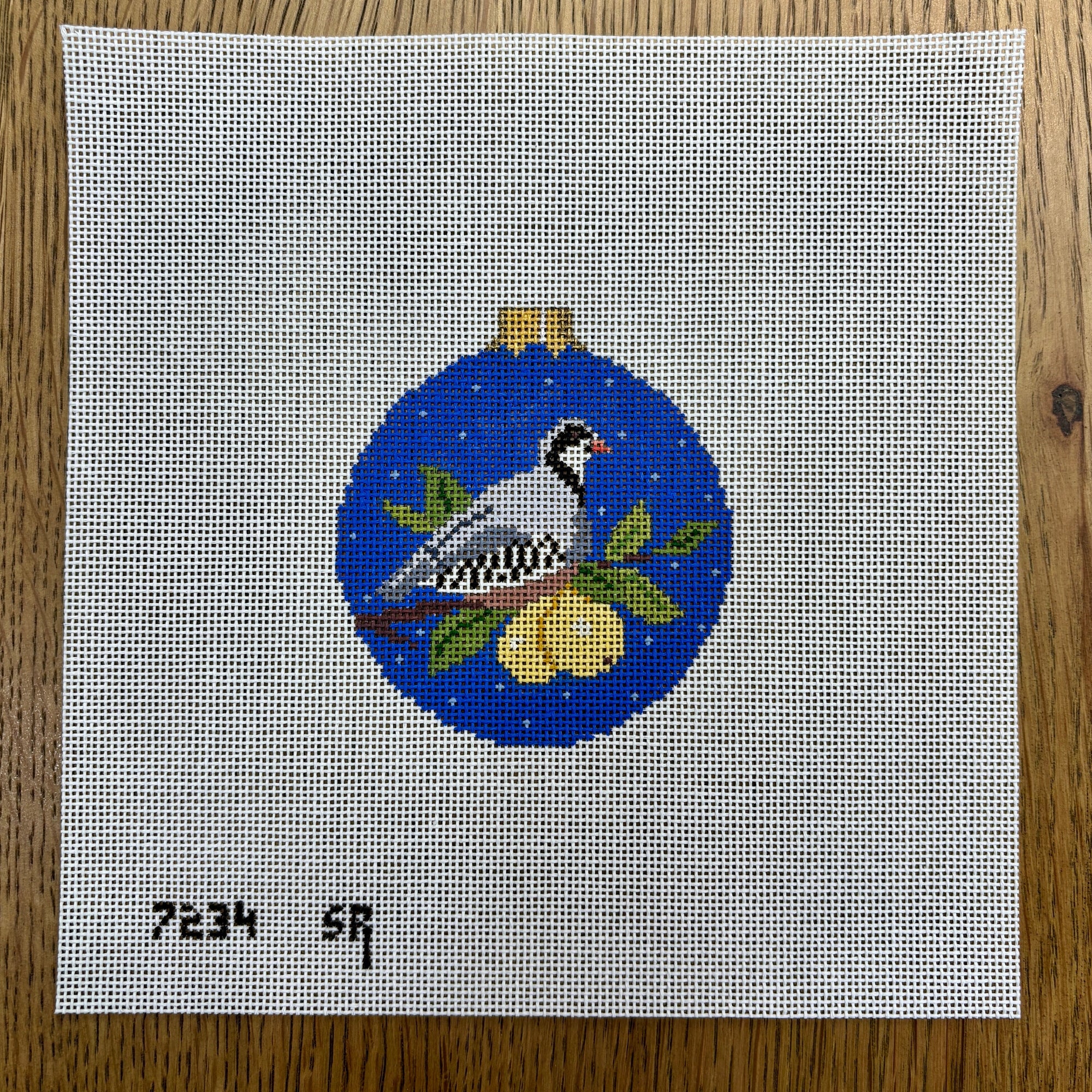 Partridge in a Pear Tree Blue, 3.25" Round