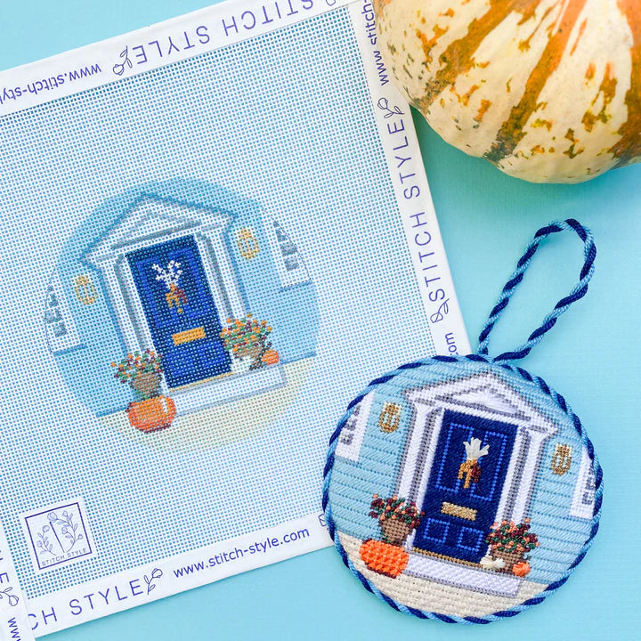 New England Autumn Door with Stitch Guide - The Flying Needles
