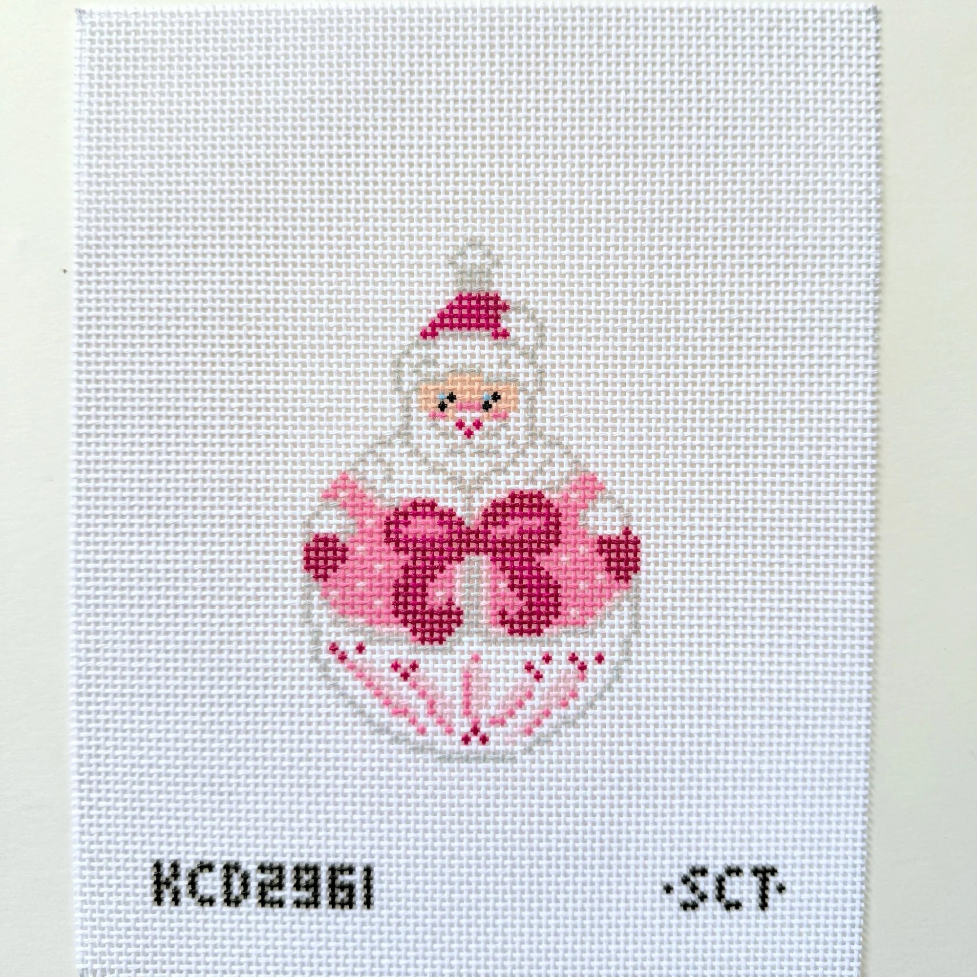 Santa with Bow Printed Canvas - The Flying Needles