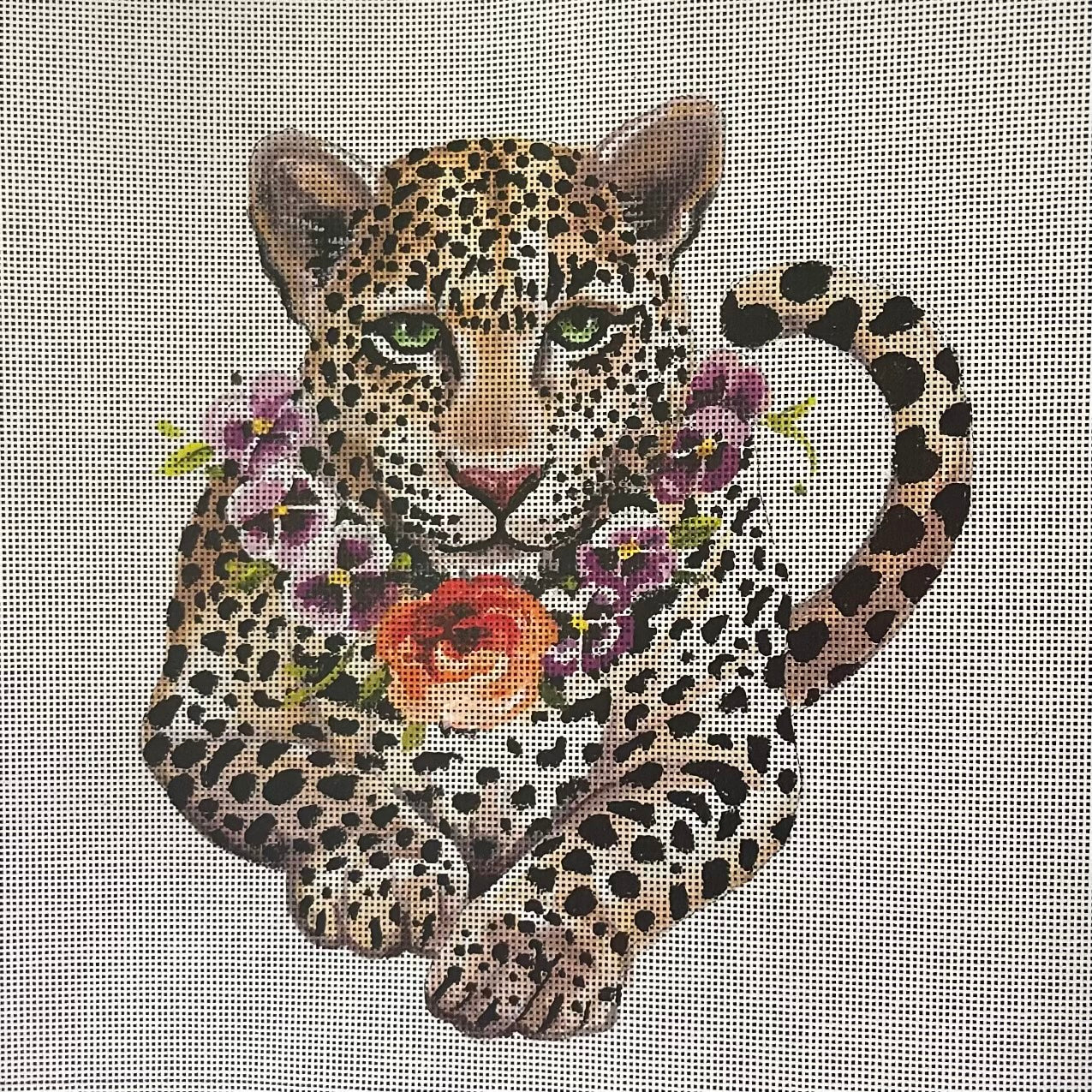 Leopard with Floral Collar - The Flying Needles