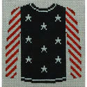 Navy Sweater, white stars/red stripes - The Flying Needles
