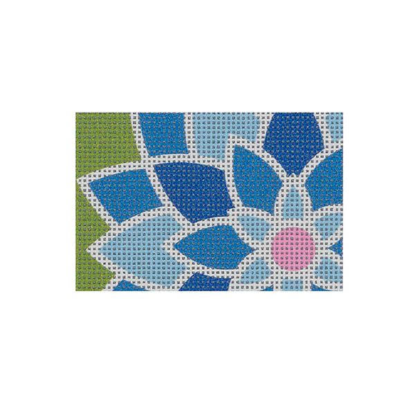 Blue Graphic Flower Rectangle