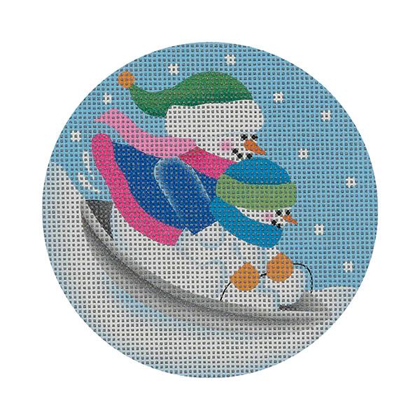 Disc Sledding Snowmen