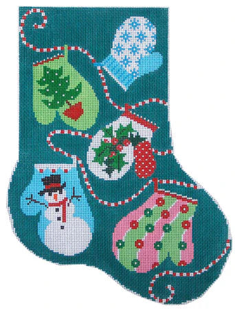 Christmas Mittens Midi Stocking - The Flying Needles