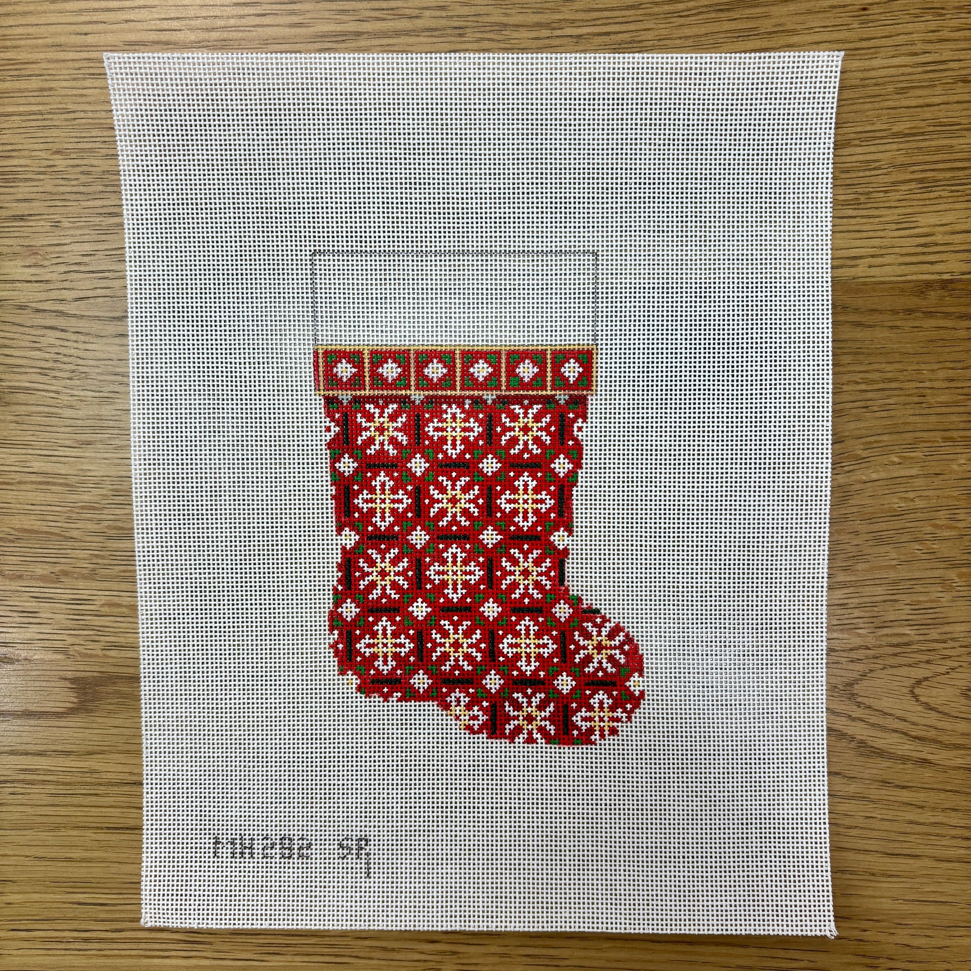 Snowflakes, Red, Mini Boot - 18 mesh