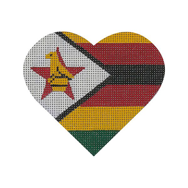 Zimbabwe Flag Heart