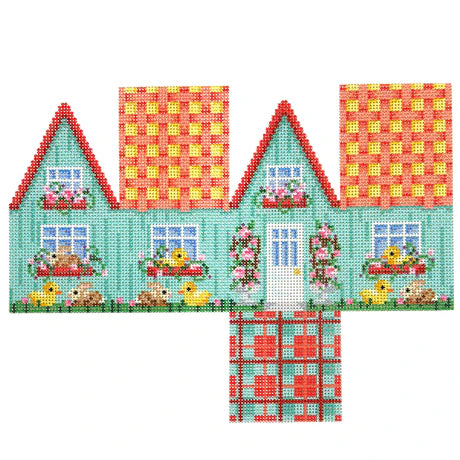 Aqua Chicks & Bunnies 3D Easter Cottage - The Flying Needles