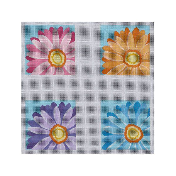 3" Sq. Daisy Coaster/no border