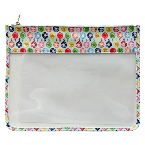 Blue Tootsie Pop Pattern Leather Project Bag - The Flying Needles