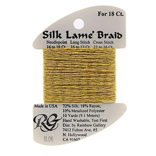 Silk Lame Braid SL06 Gold - The Flying Needles