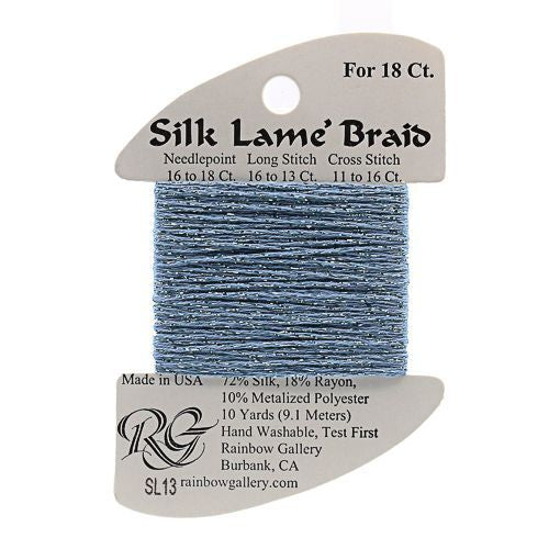 Silk Lame Braid SL13 Sky Blue - The Flying Needles